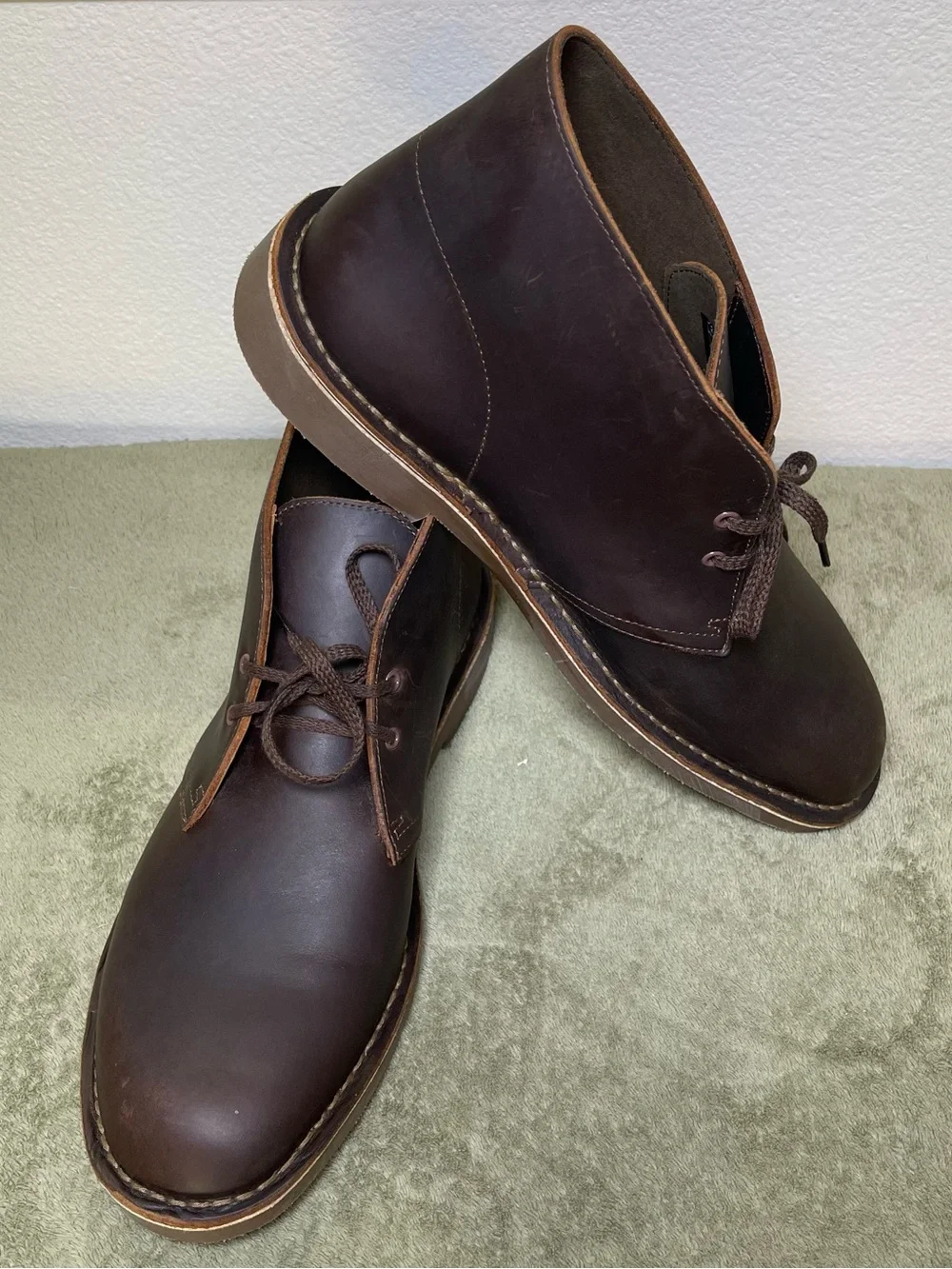 Clarks Collection Men's Bushacre 3 Desert Boots Brown Leather Size 11.5 W NWOB